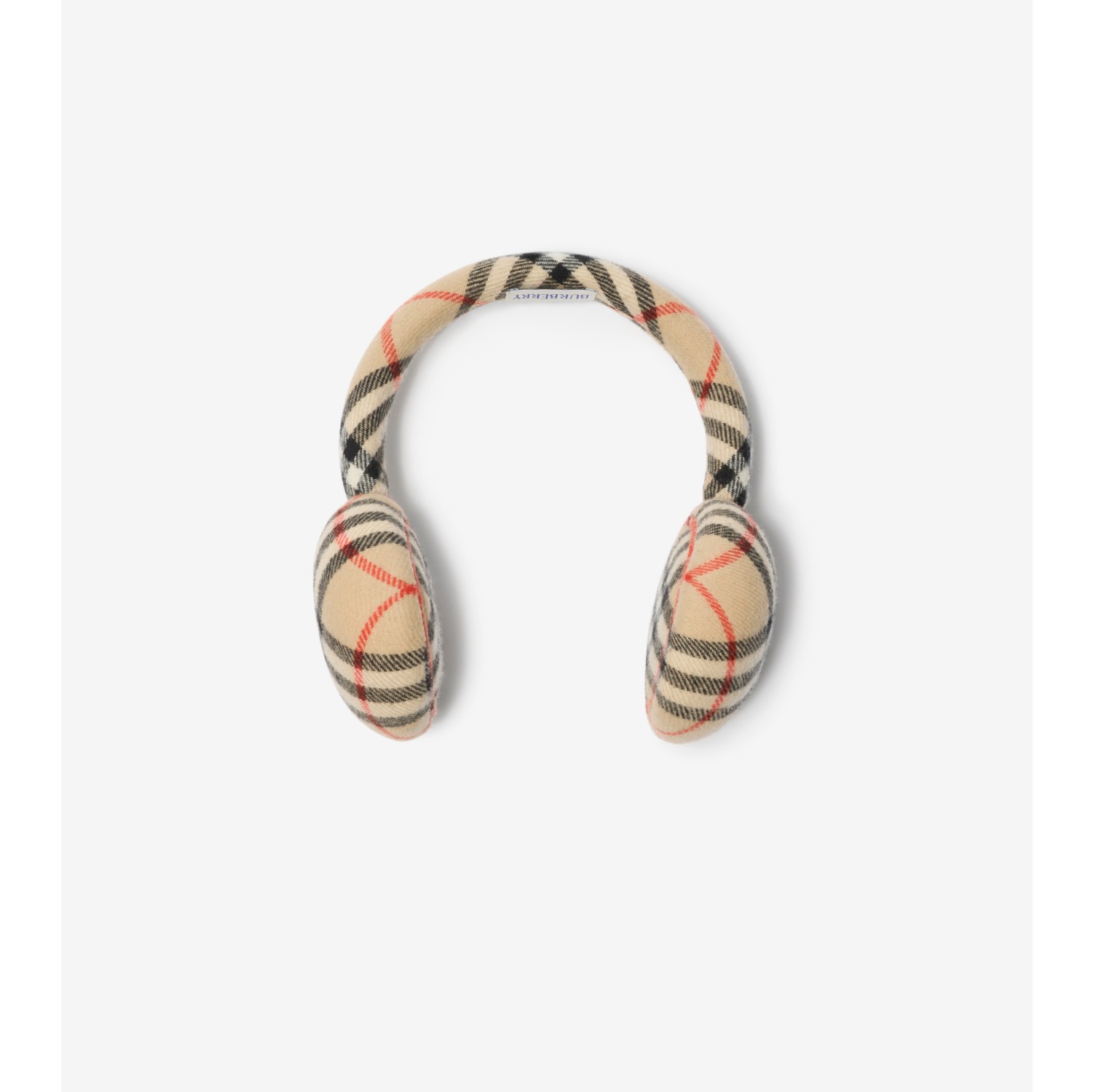 Check Wool Cashmere Earmuffs