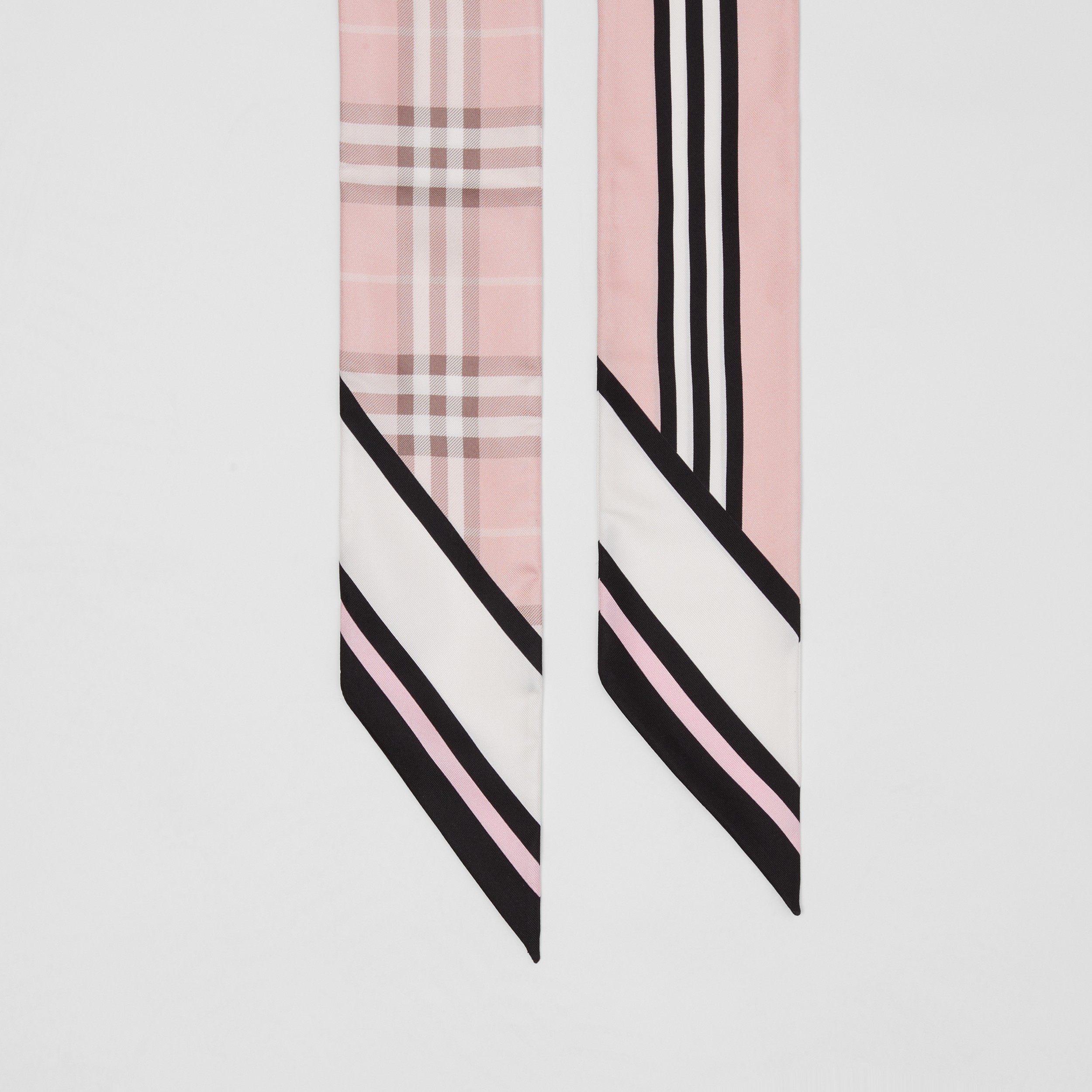 Montage Print Silk Skinny Scarf in Blush - Women | Burberry® Official - 4