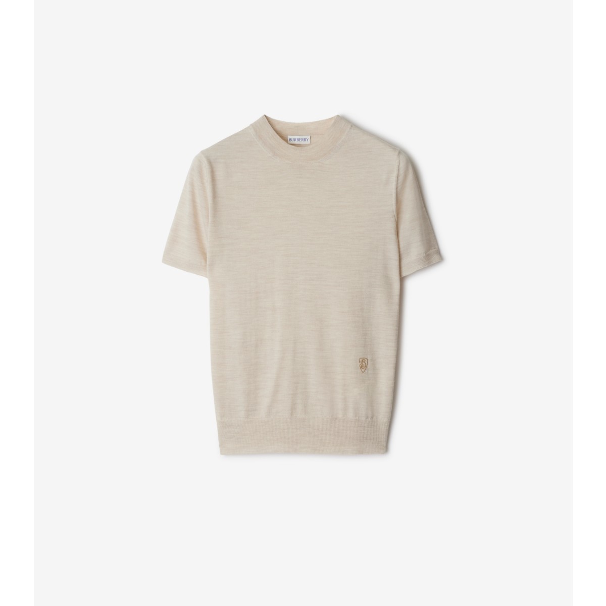 Burberry Open-necked Black Shirt In Nutmeg