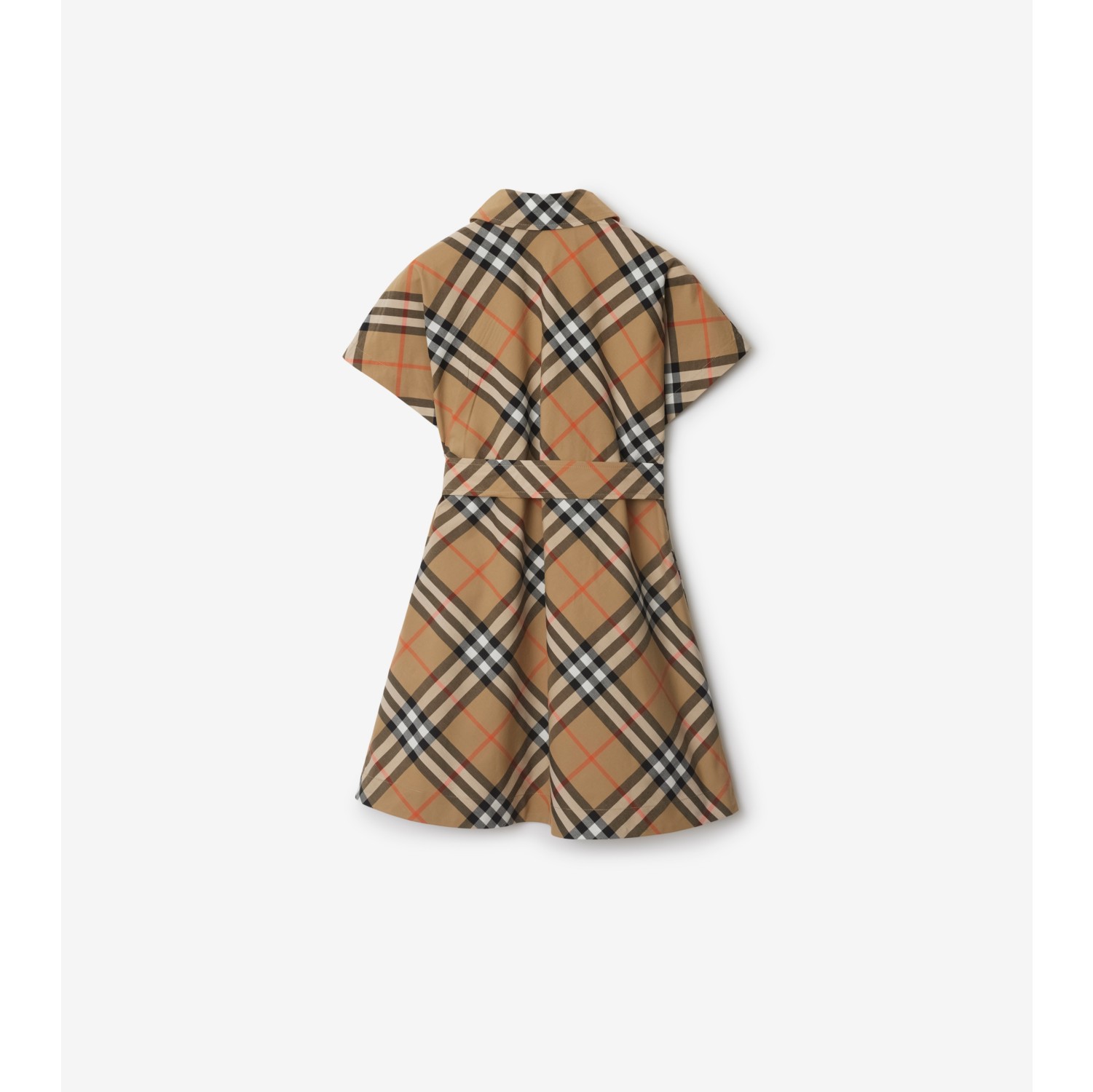 Check Cotton Shirt Dress in Sand | Burberry® Official