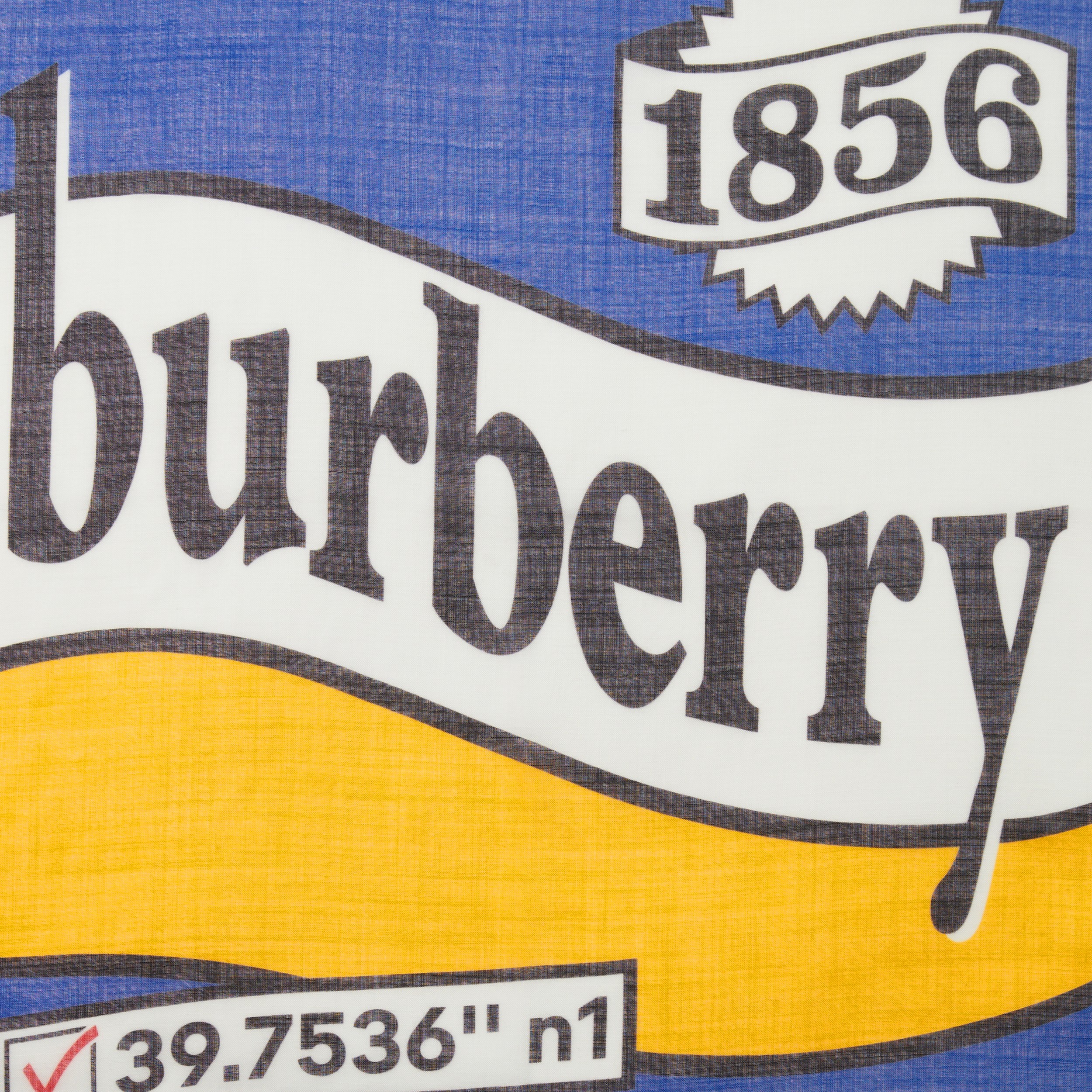 标语印花丝毛混纺轻盈围巾 (石蓝色) | Burberry® 博柏利官网 - 2