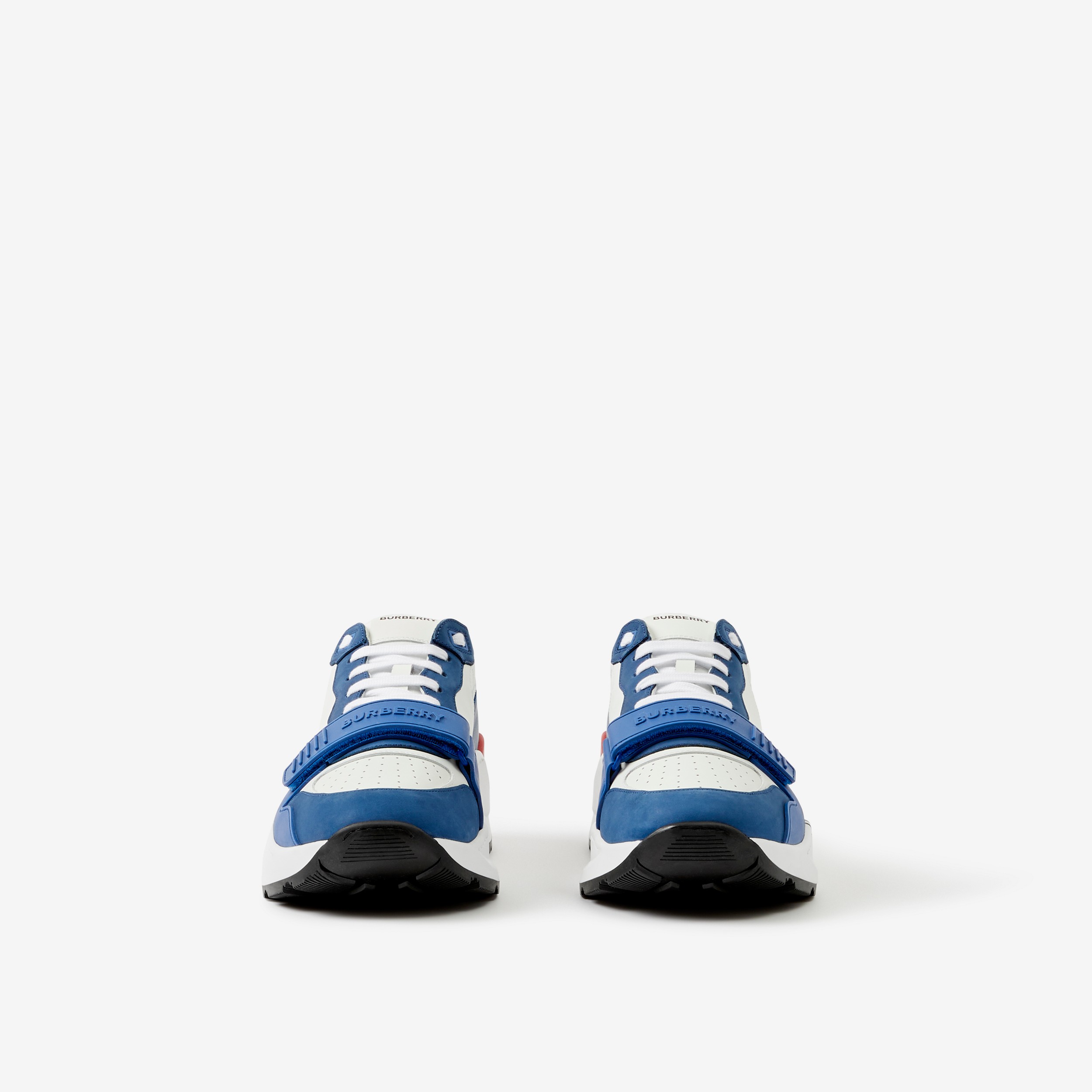 Zapatillas deportivas en piel con logotipo (Azul Marino/rojo/blanco) - Hombre | Burberry® oficial - 2