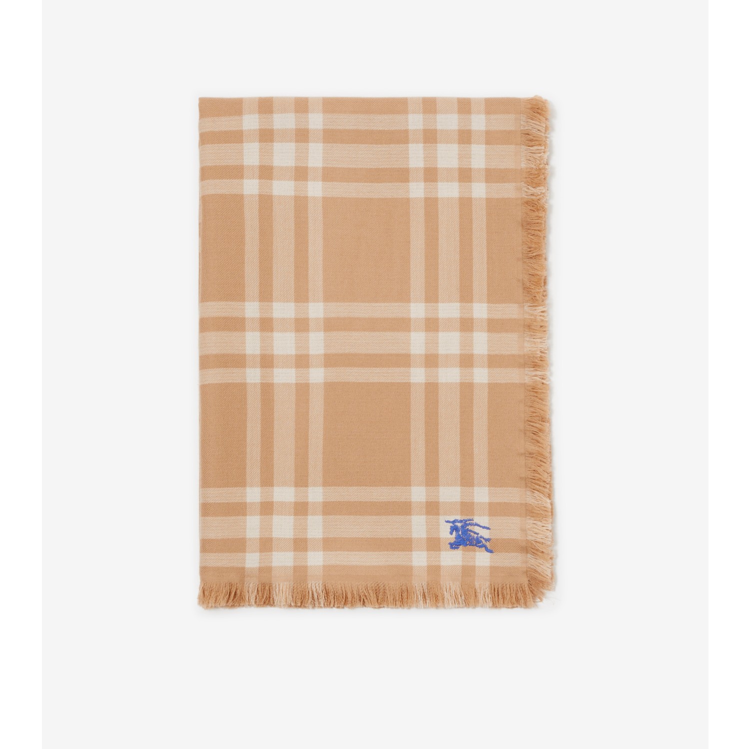 Reversible Check Wool Silk Scarf