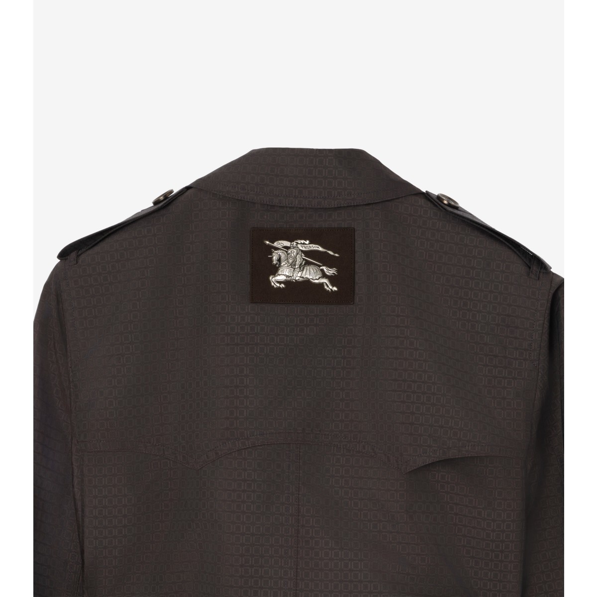  Long Geometric Nylon Blend Foxfield Trench Coat