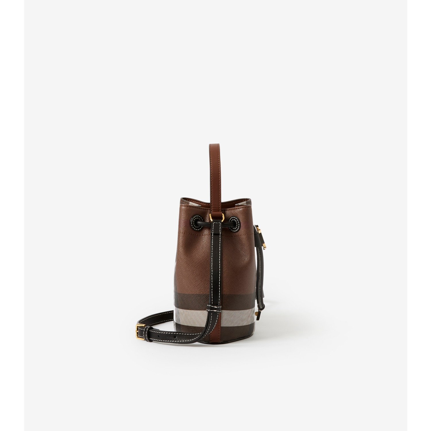 Mini TB Bucket Bag in Dark Birch Brown - Women | Burberry® Official