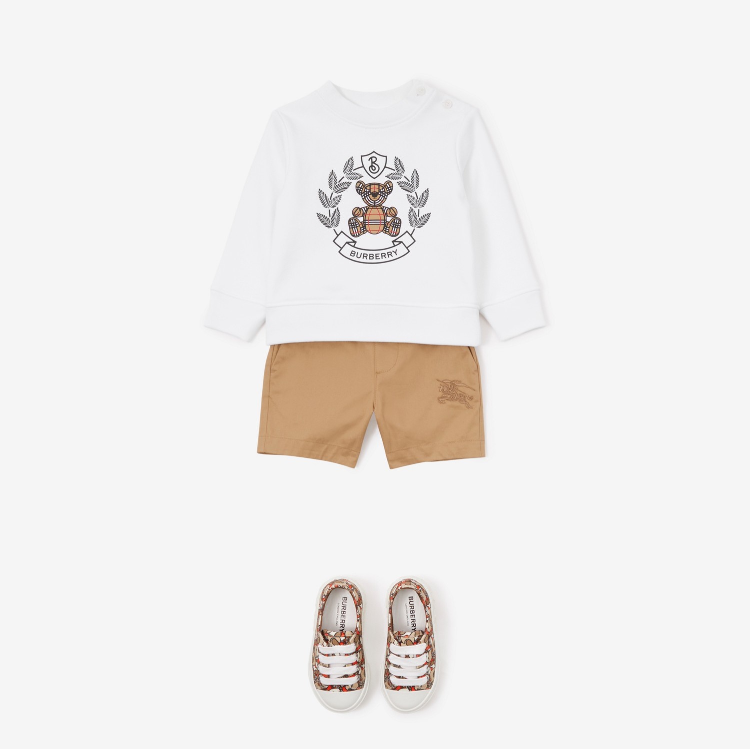 Suéter de algodão com Thomas Bear (Branco) - Crianças | Burberry® oficial