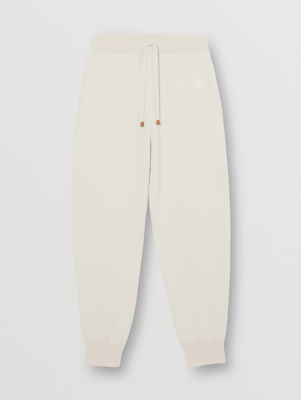 Pantaloni da jogging in misto cashmere con monogramma (Écru)