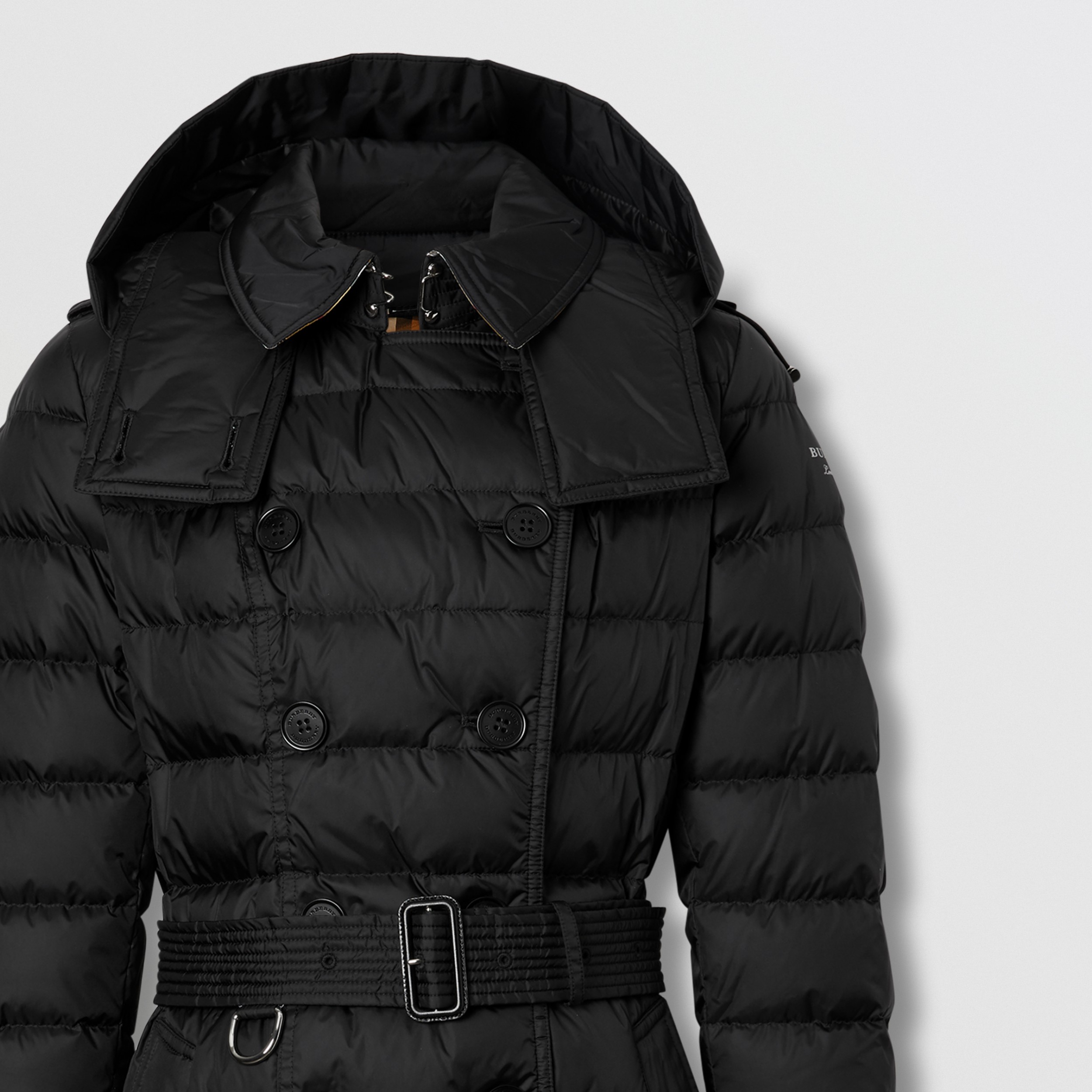 threadbare stanley belted puffer coat with hood