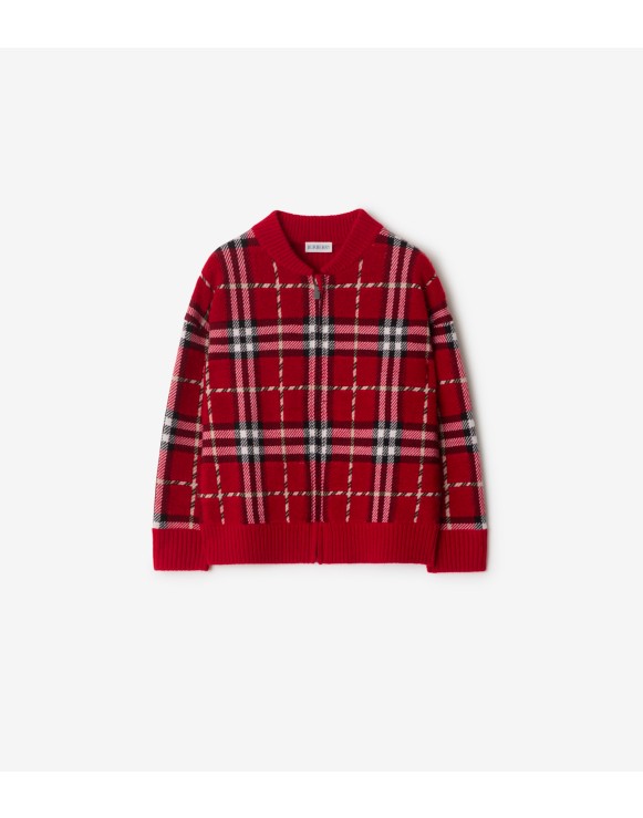 Check Wool Bomber Jacket