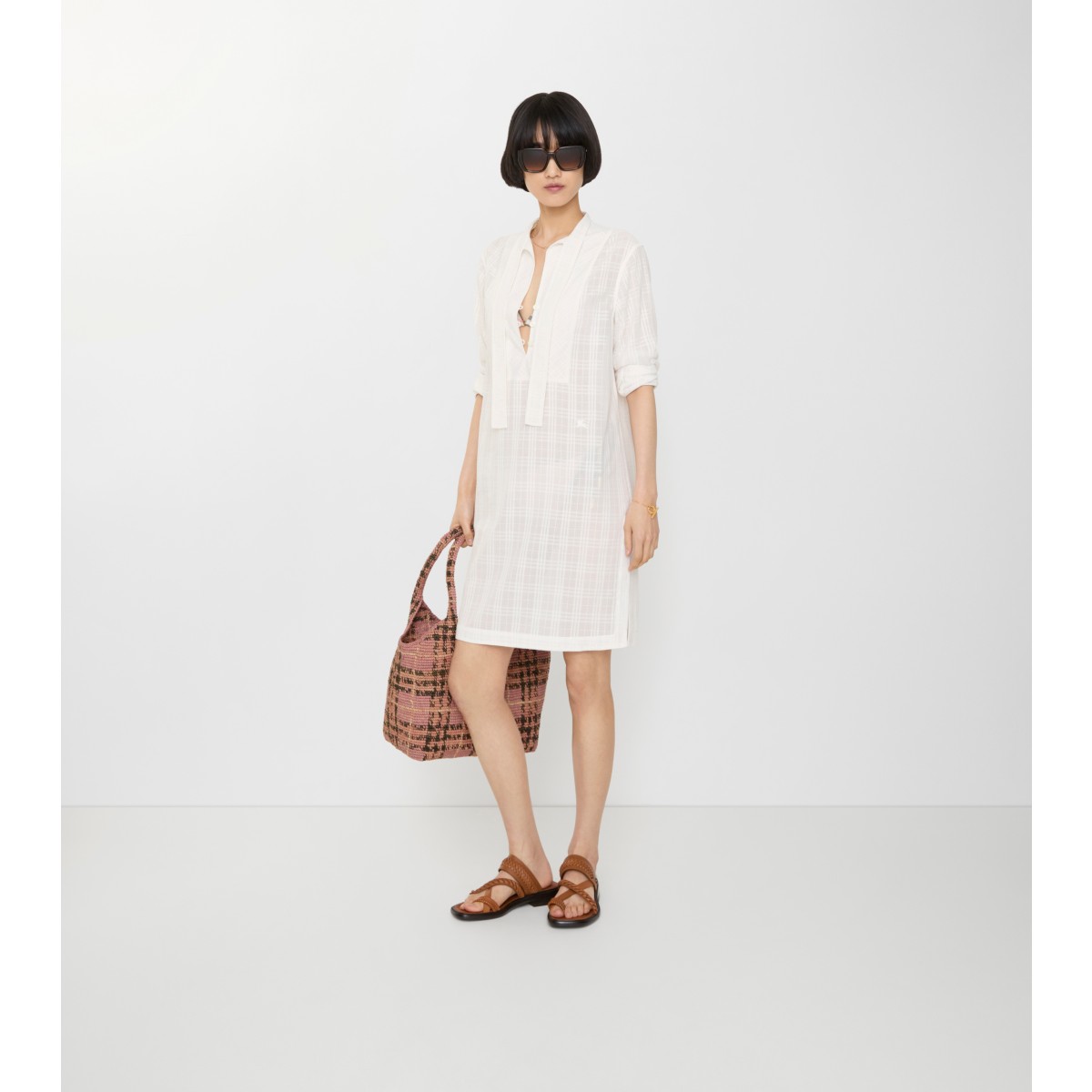  Check Cotton Voile Dress