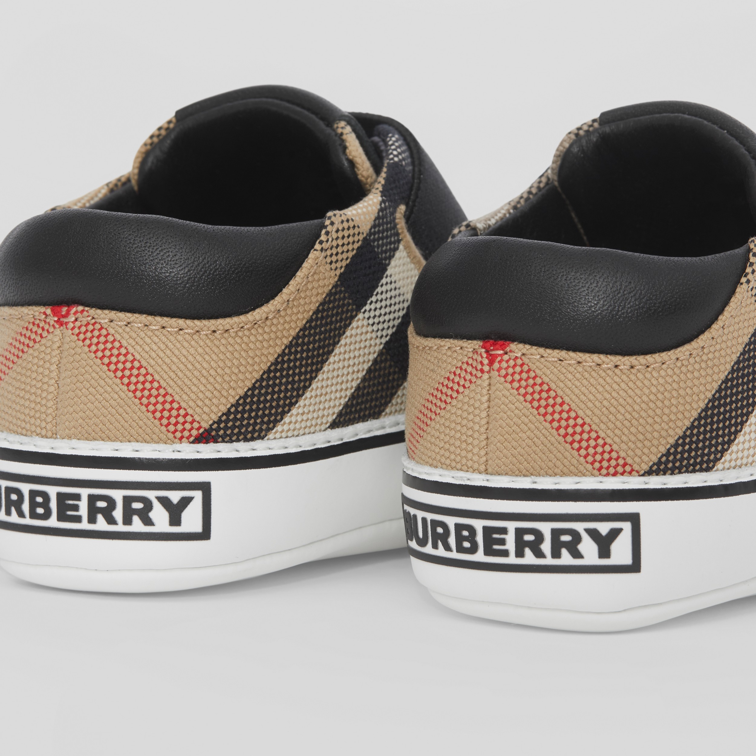 Vintage Check Cotton Booties in Archive Beige - Children | Burberry® Official - 2