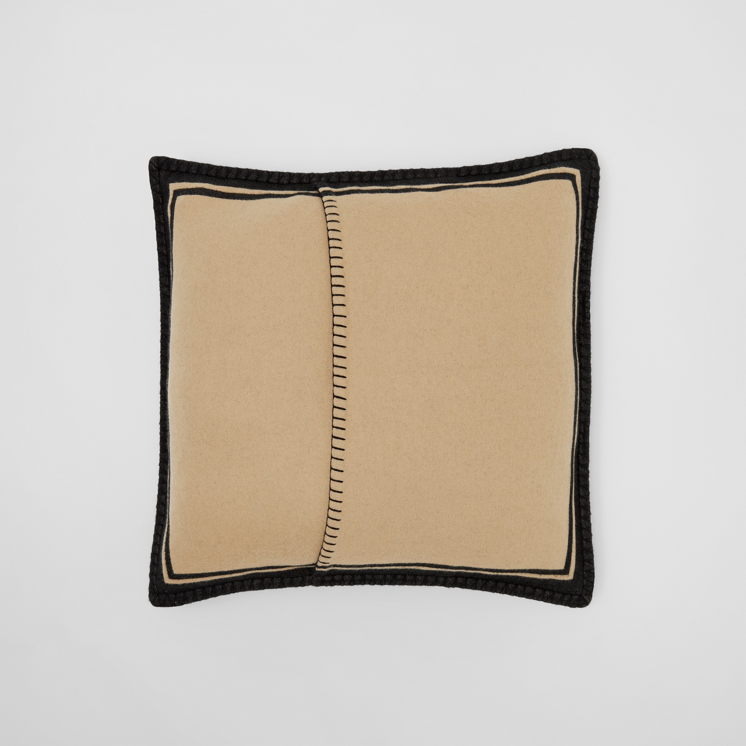 Logo Cashmere Wool Jacquard Cushion Cover in Honey/black | Burberry® Official - 2
