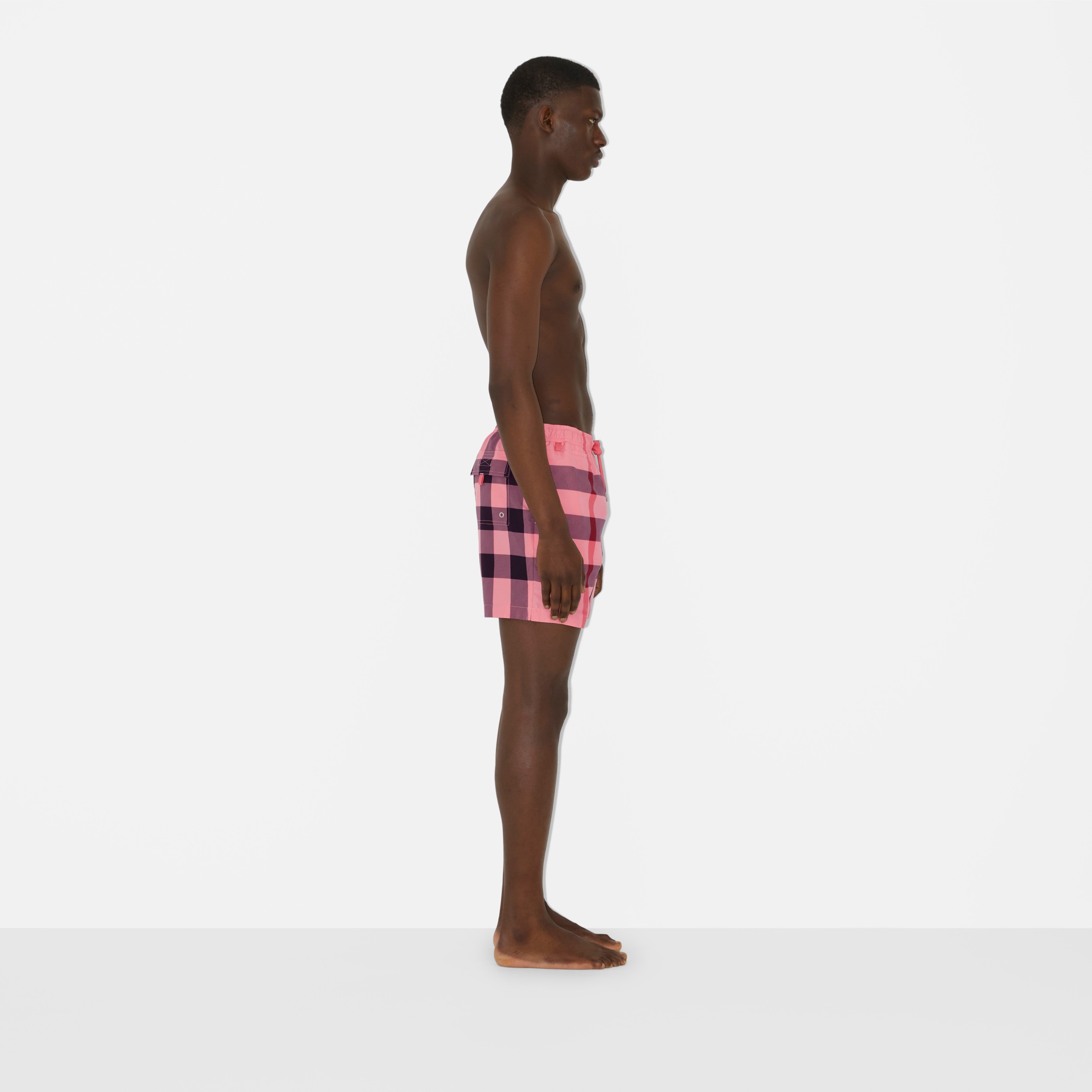 Check Drawcord Swim Shorts in Candy Pink - Men | Burberry® Official - 3