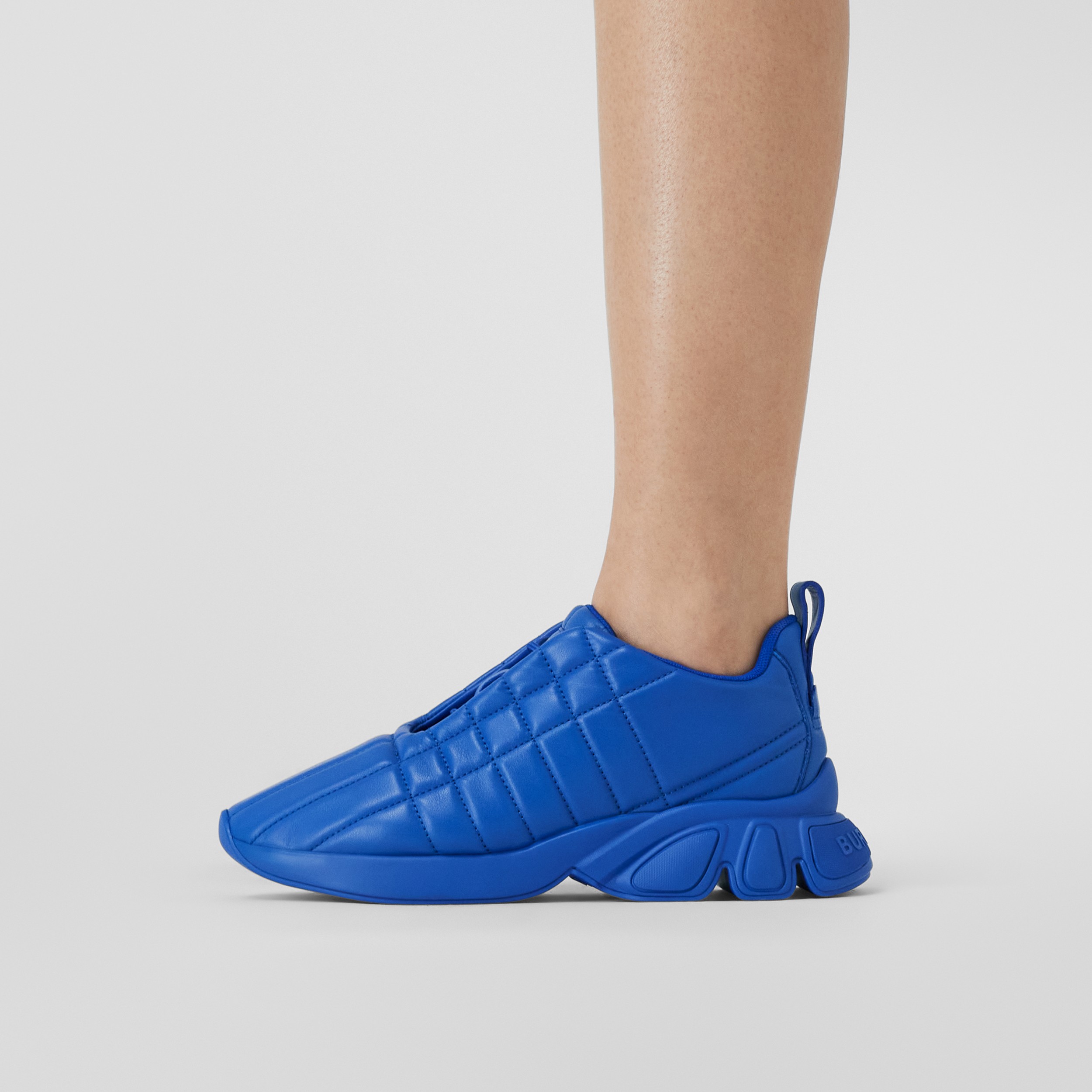 Quilted Leather Classic Sneakers in Deep Marine Blue - Women | Burberry® Official - 3