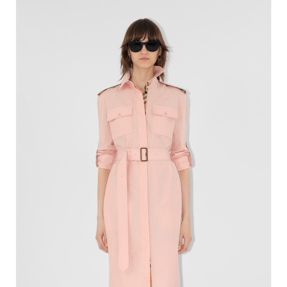  Check Poplin Shirt Dress