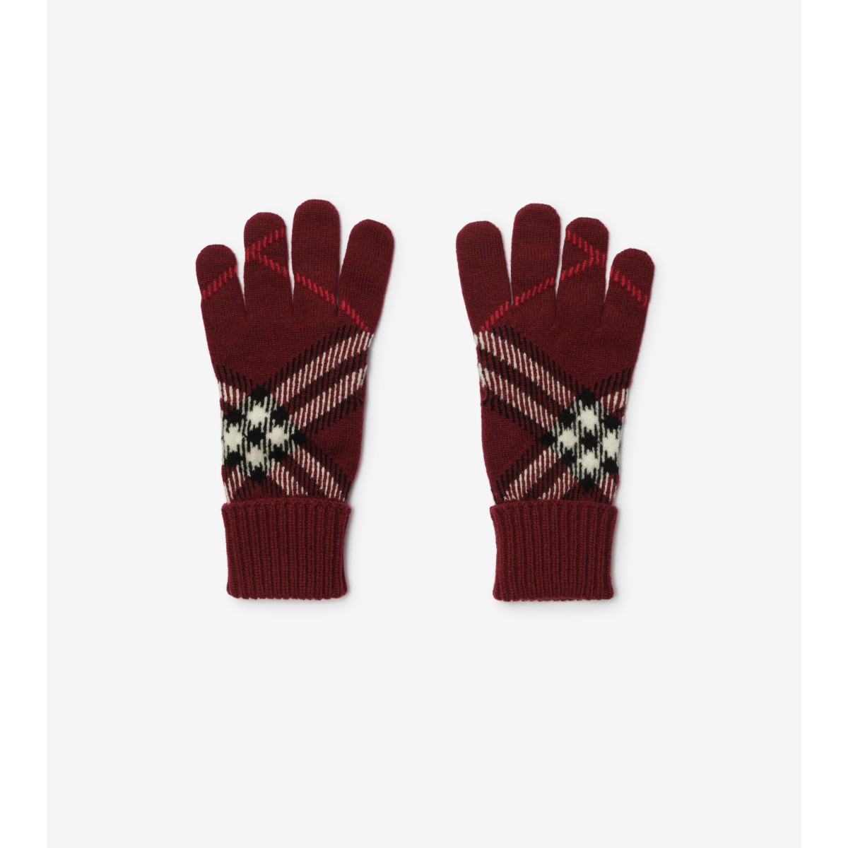  Check Cashmere Blend Gloves