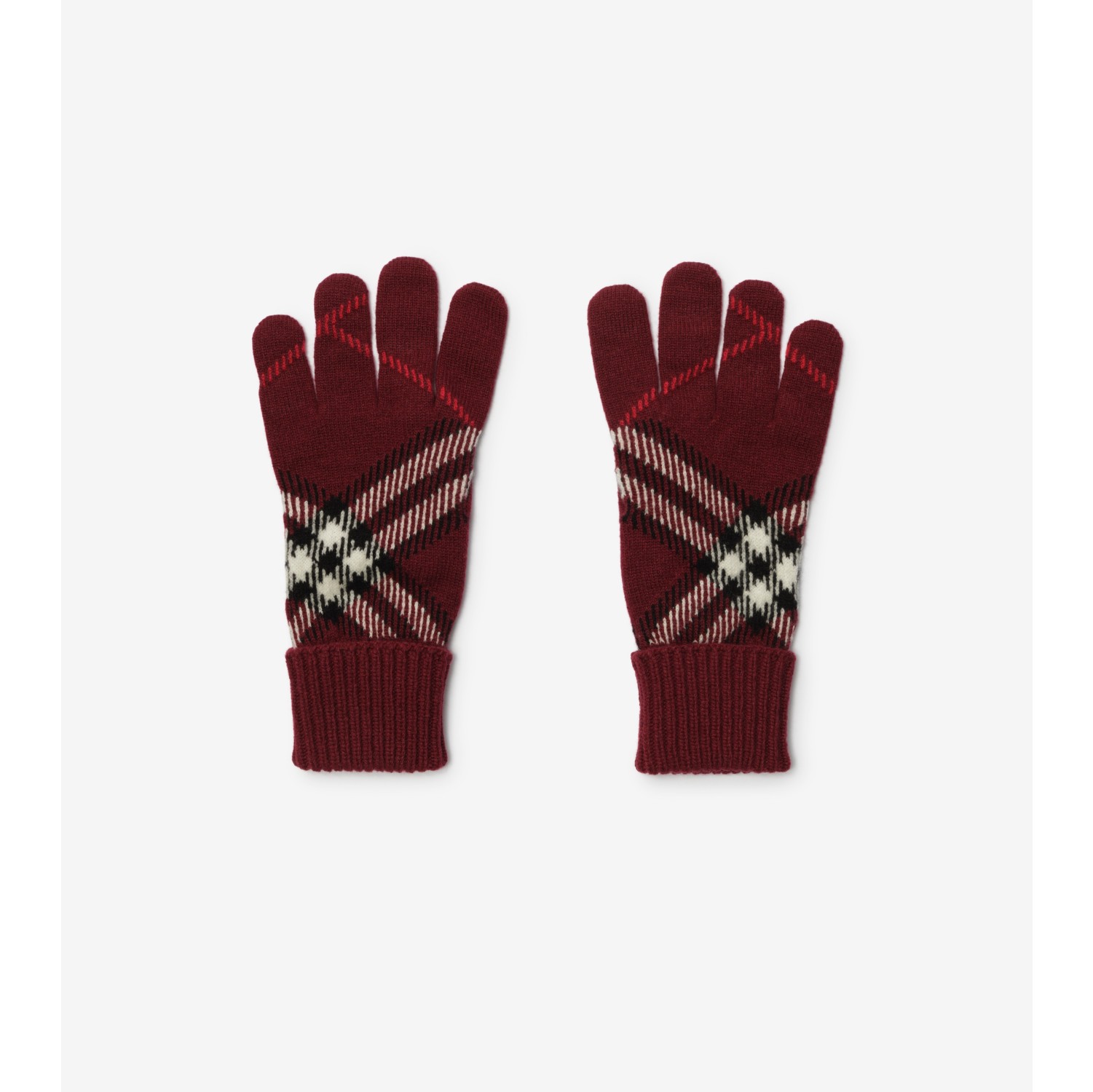 Check Cashmere Blend Gloves
