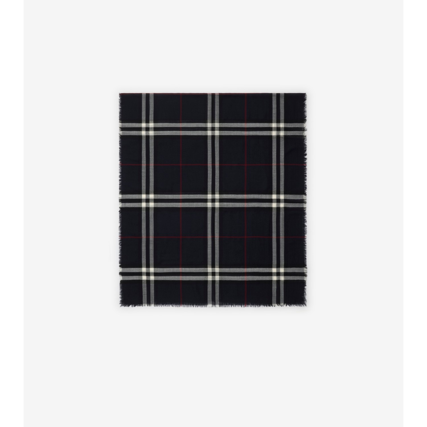 Wide Check Wool Scarf - thumbnail 9