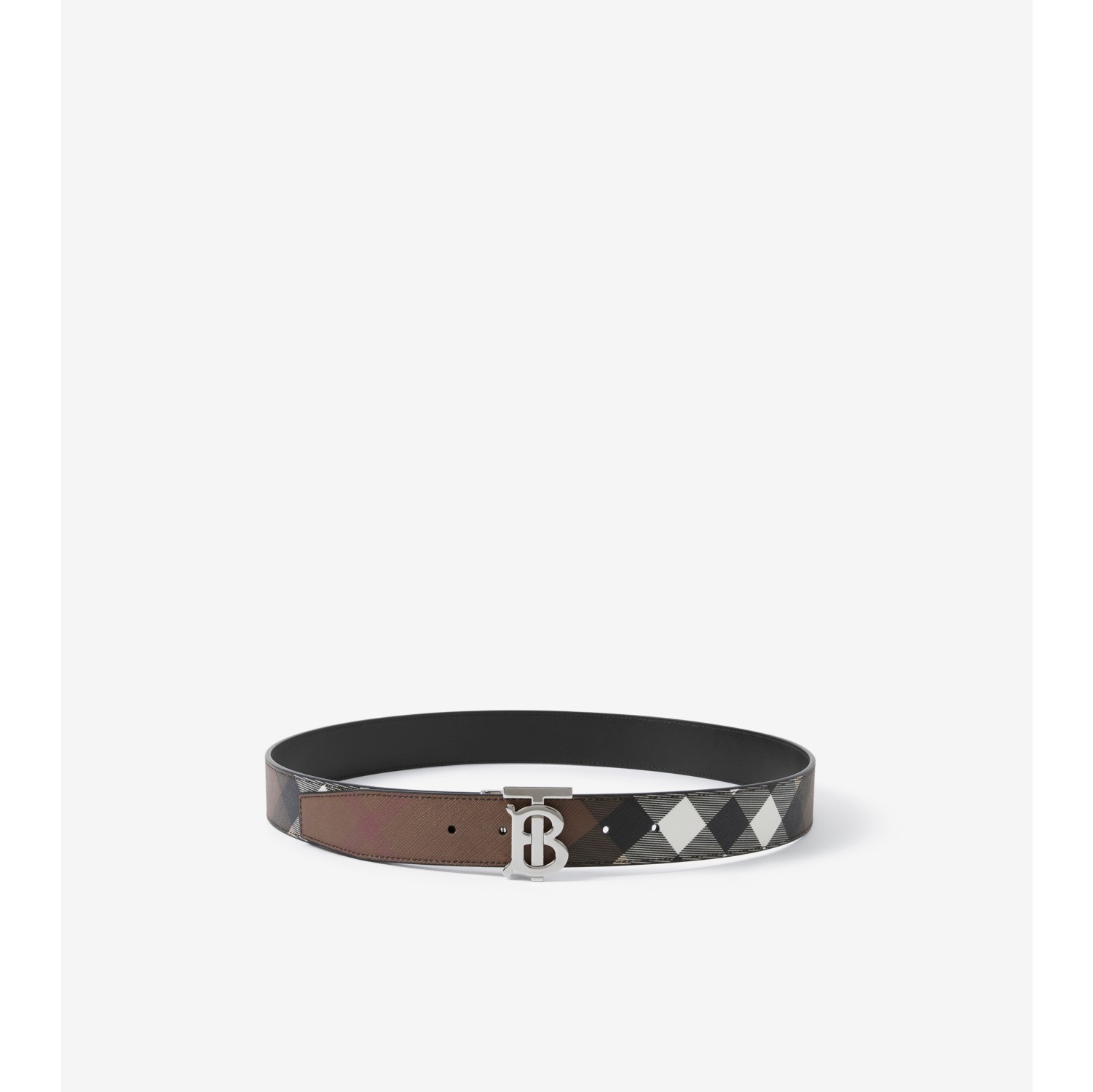 Burberry TB Reversible E-Canvas & Leather Belt