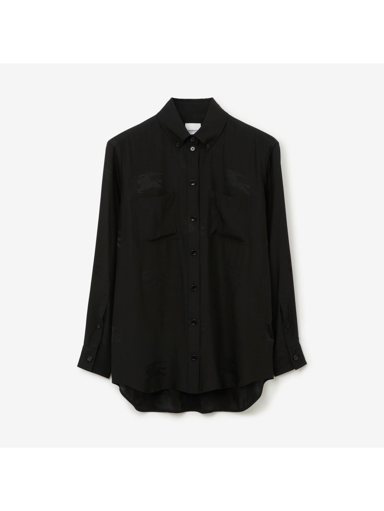 EKD Silk Jacquard Oversized Shirt in Black - Women | Burberry