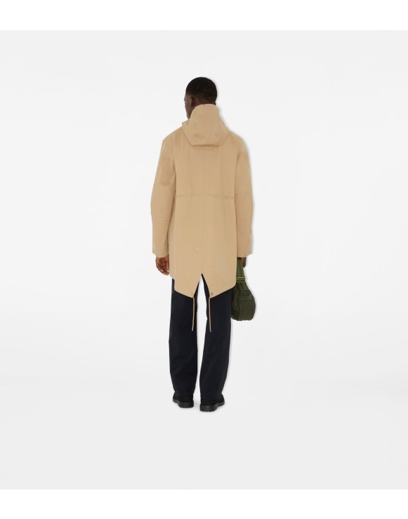 Parka en gabardine liée
