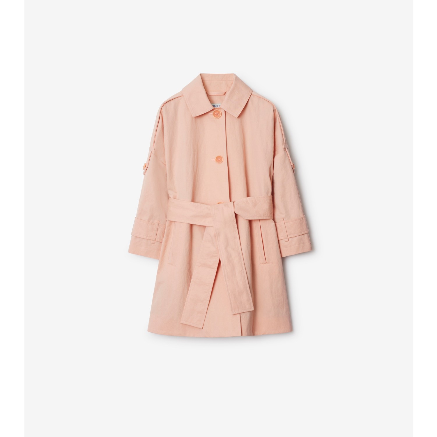 Nylon Cotton Car Coat in Apricot pink Burberry Official