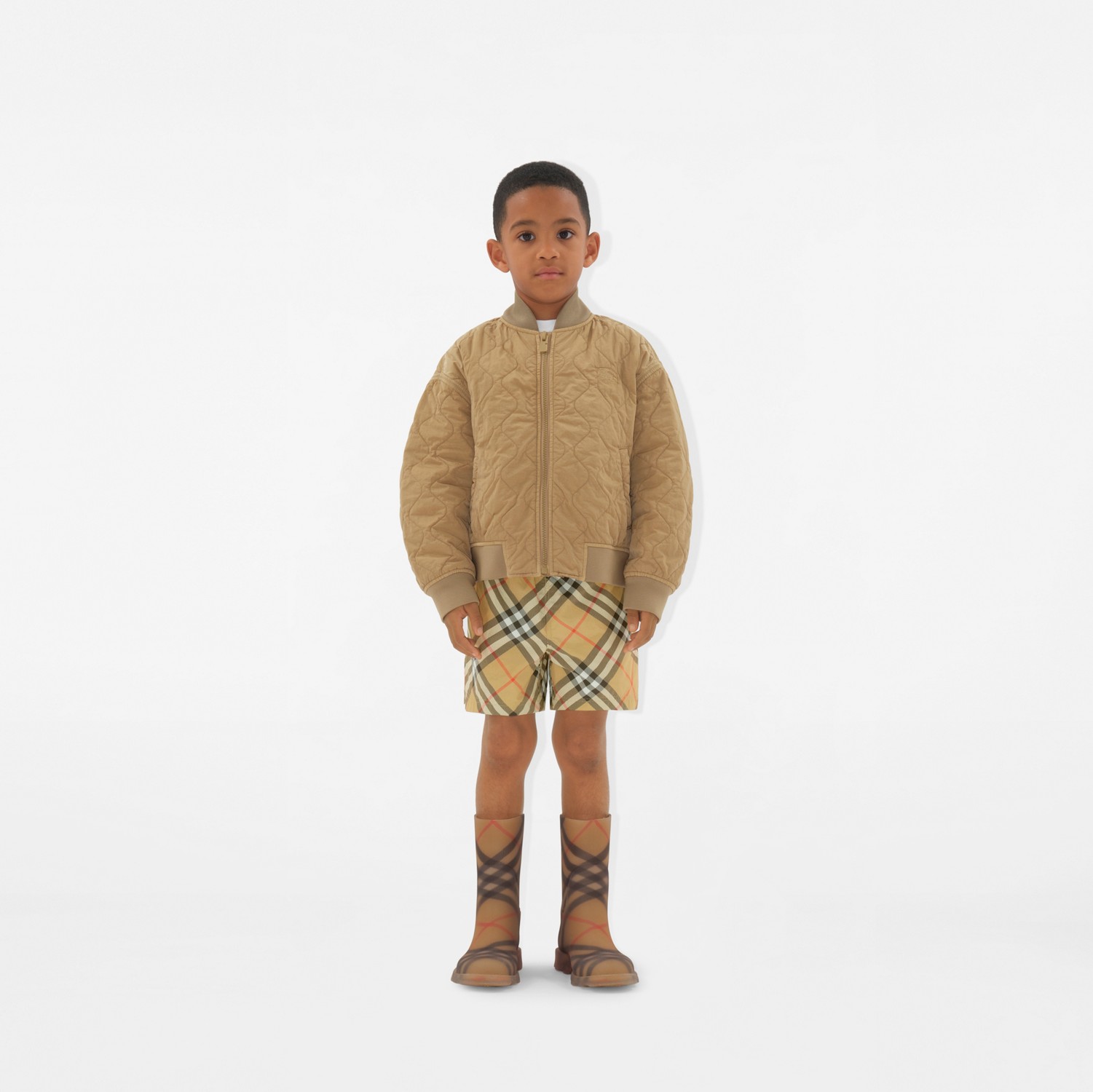 キルティング ナイロン ボマージャケット (サンド) | Burberry キルティング ナイロン ボマージャケット (サンド) | Burberry