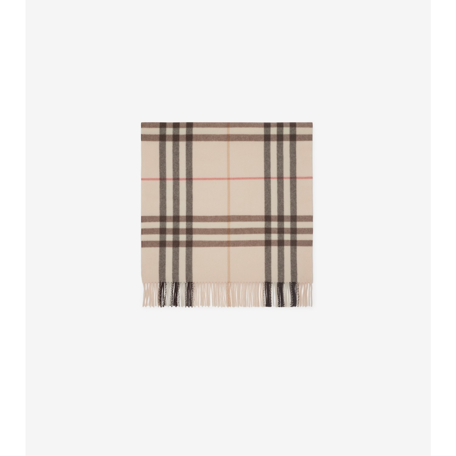 Wide Check Cashmere Scarf in Alabaster Burberry Official