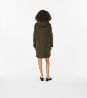 Quilted Nylon Coat in Dark military khaki - Women | Burberry® Official