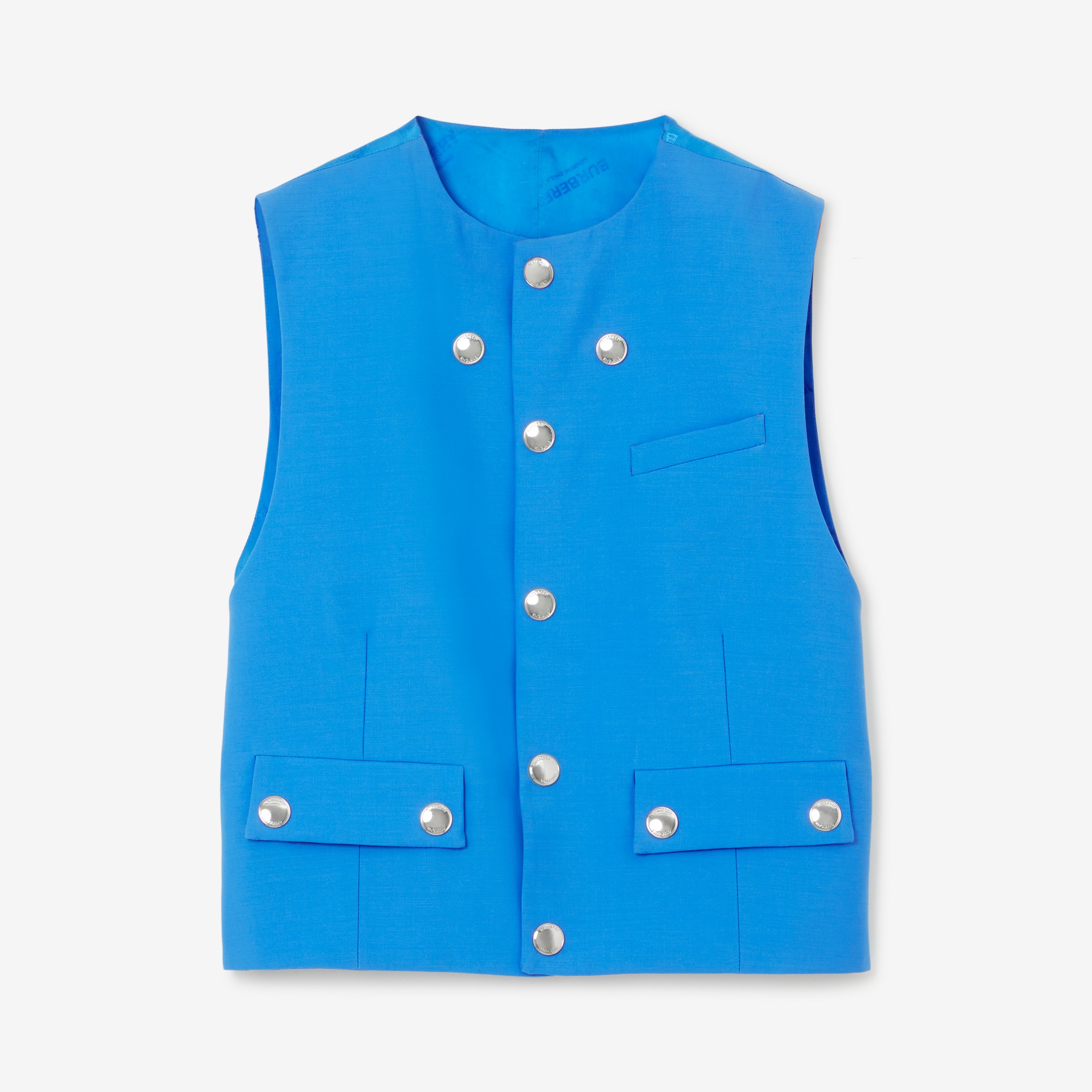Wool Waistcoat in Vivid Blue - Men | Burberry® Official - 1