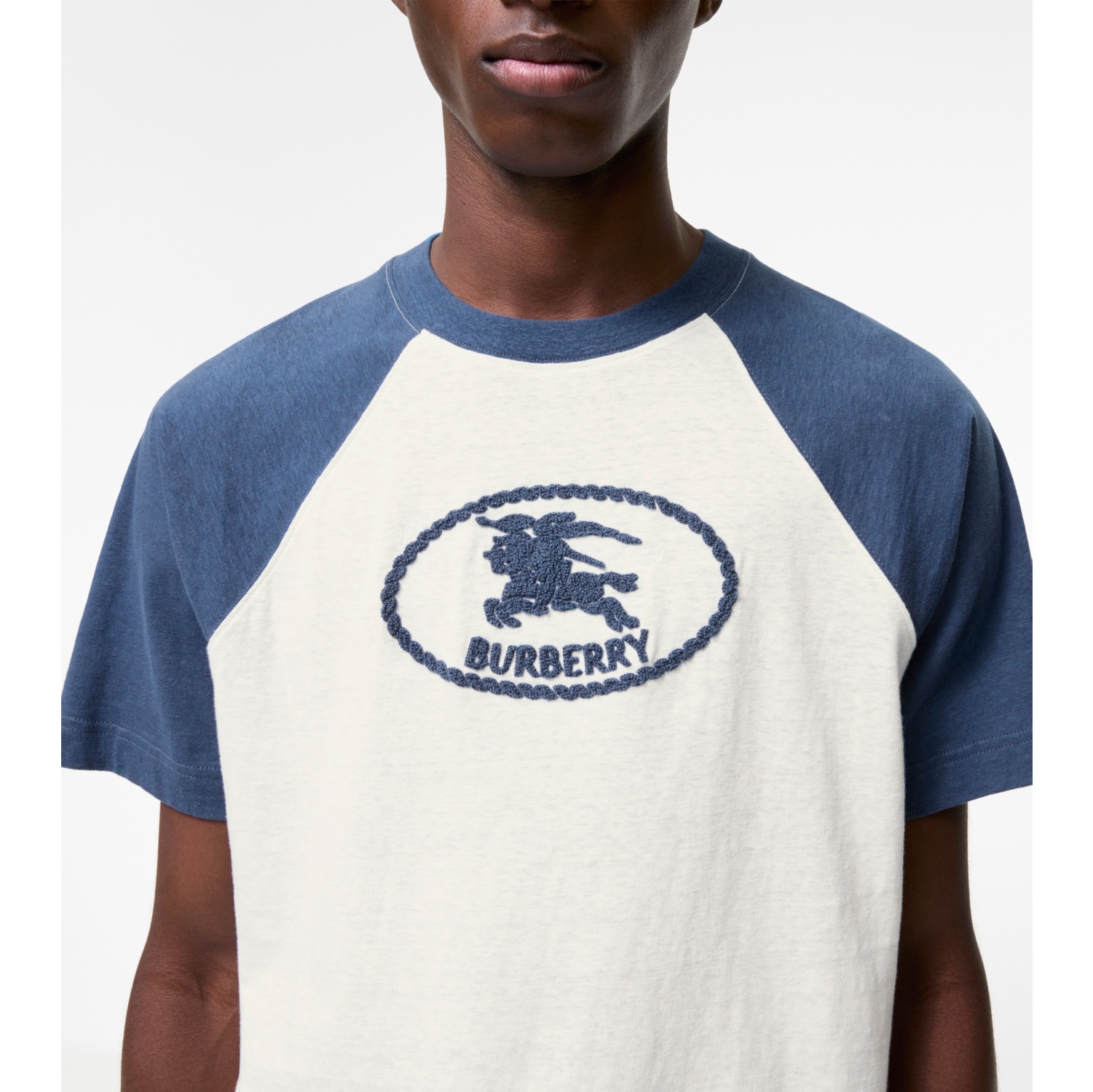 Knight Stamp Cotton Raglan T-shirt in Seashell white - Men | Burberry® Official