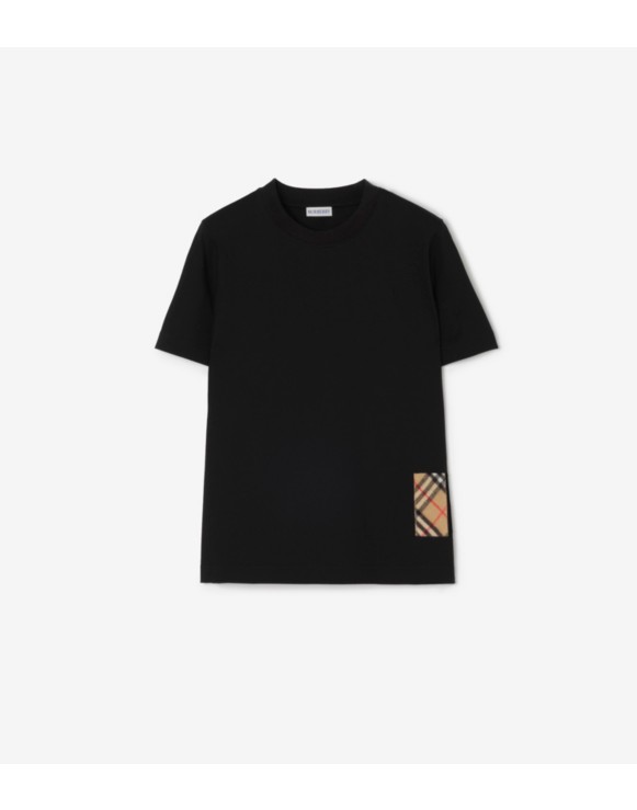 Check Label Cotton T-shirt