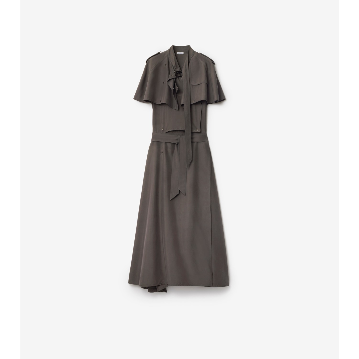 Vestido trench de seda