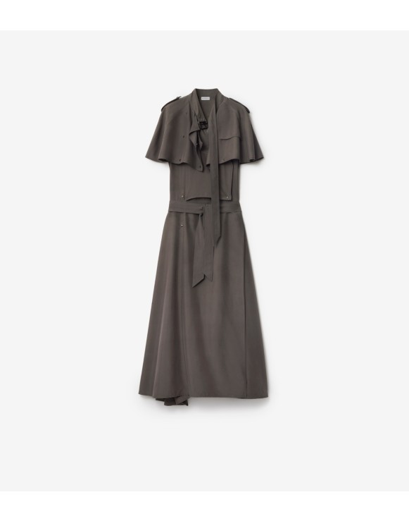 Vestido trench de seda