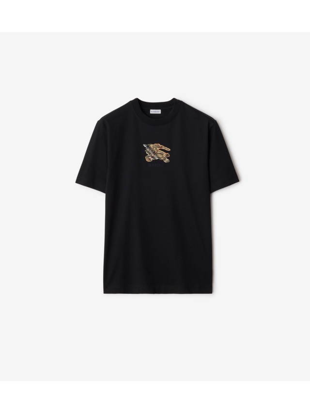 EKD Check Cotton Polo Shirt in Black - Men | Burberry® Official