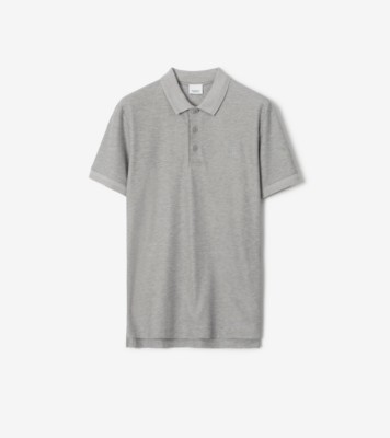 Burberry monogram-motif Piqué Cotton Polo Shirt Black