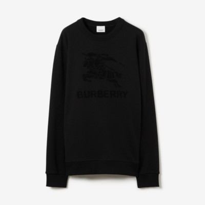 Burberry Ekd Motif Cotton Sweatshirt In Black