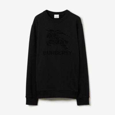 Burberry Equestrian Knight 棉卫衣 In Black