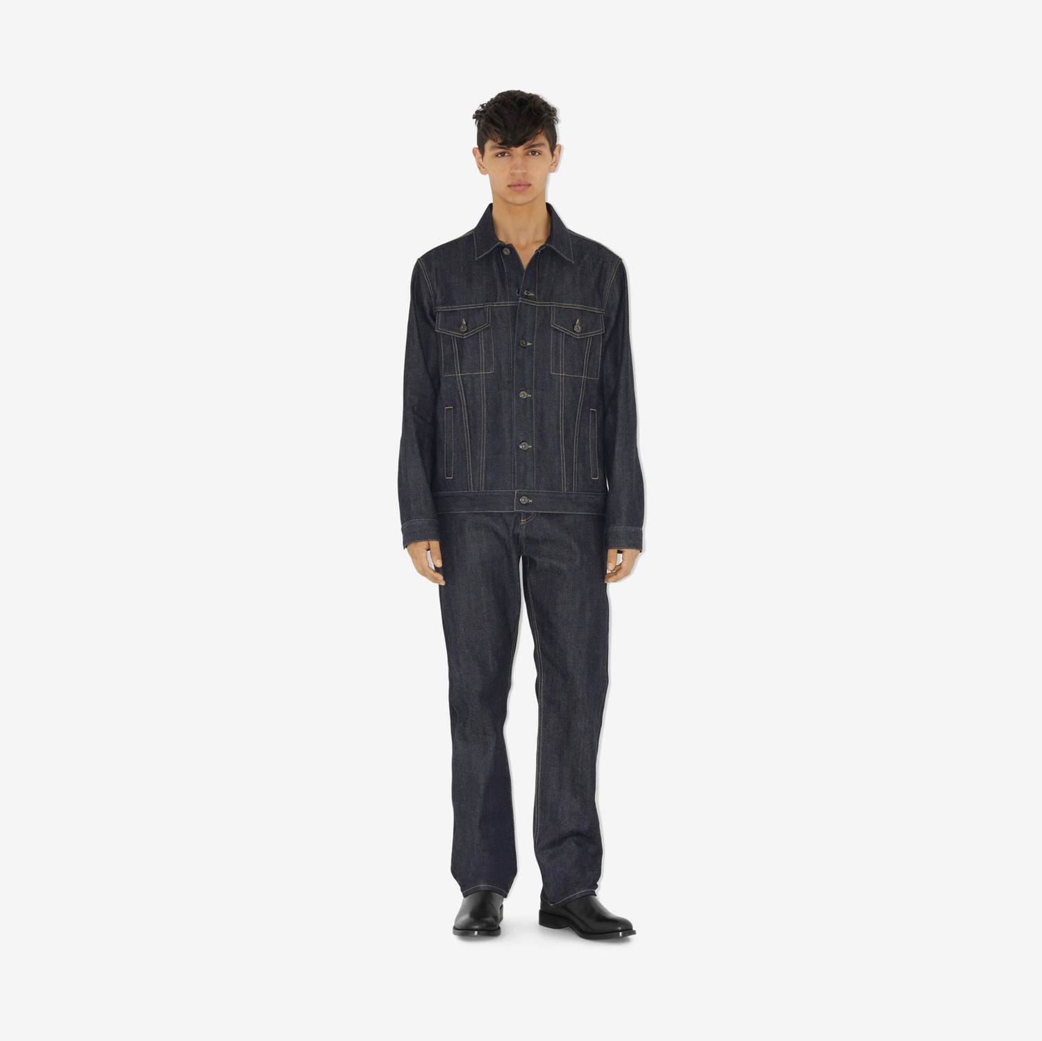 Jeans dal taglio dritto in denim giapponese (Indaco) - Uomo | Sito ufficiale Burberry®