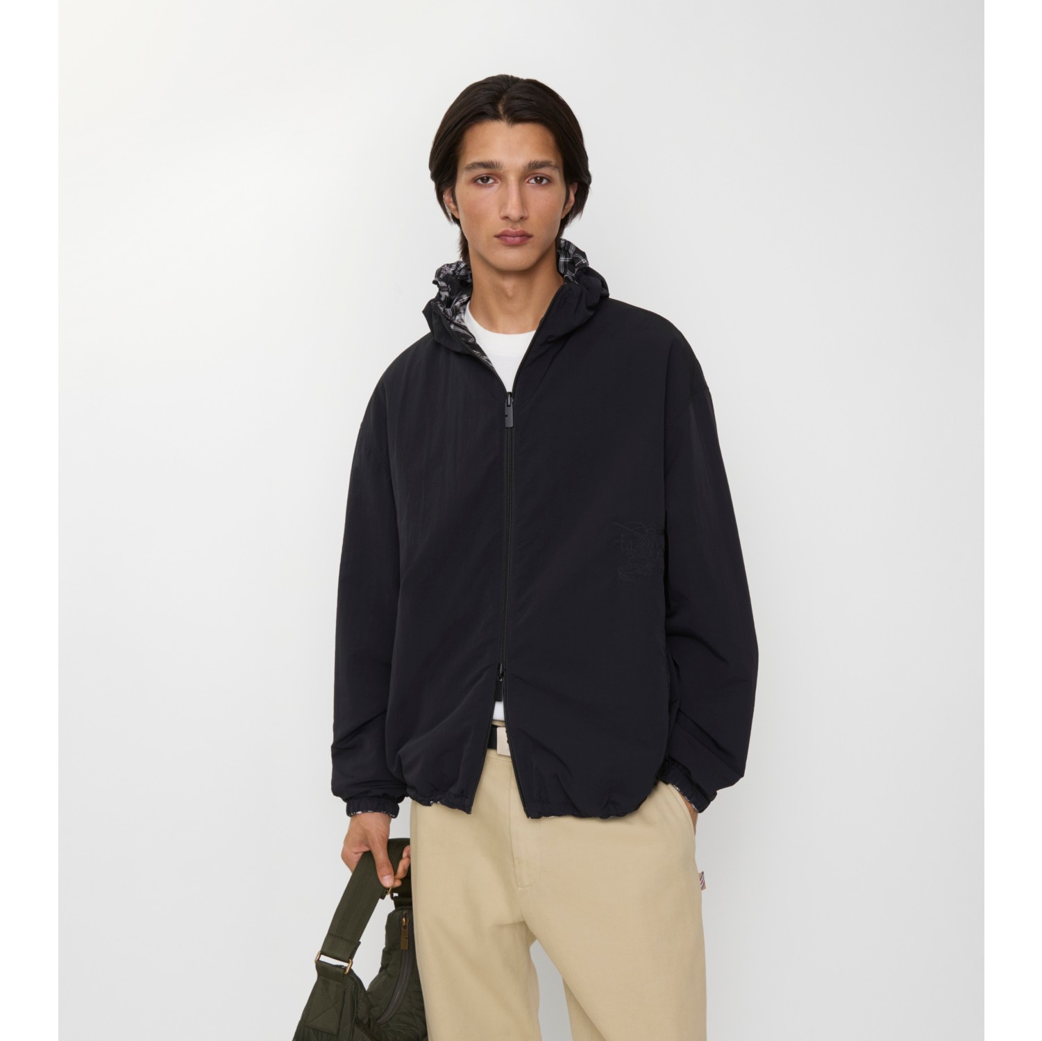 Reversible Check Hooded Jacket