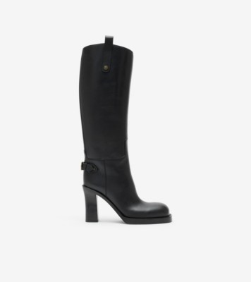 Burberry ウエスタンブーツ レザー キャバリア ヒールブーツ (ブラック) - ウィメンズ