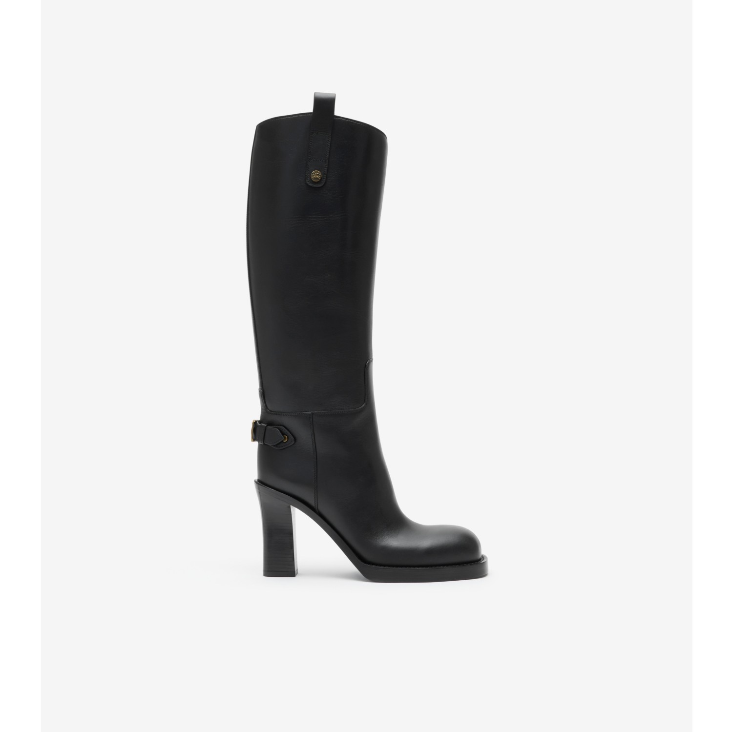 Leather Cavalier Heel Boots