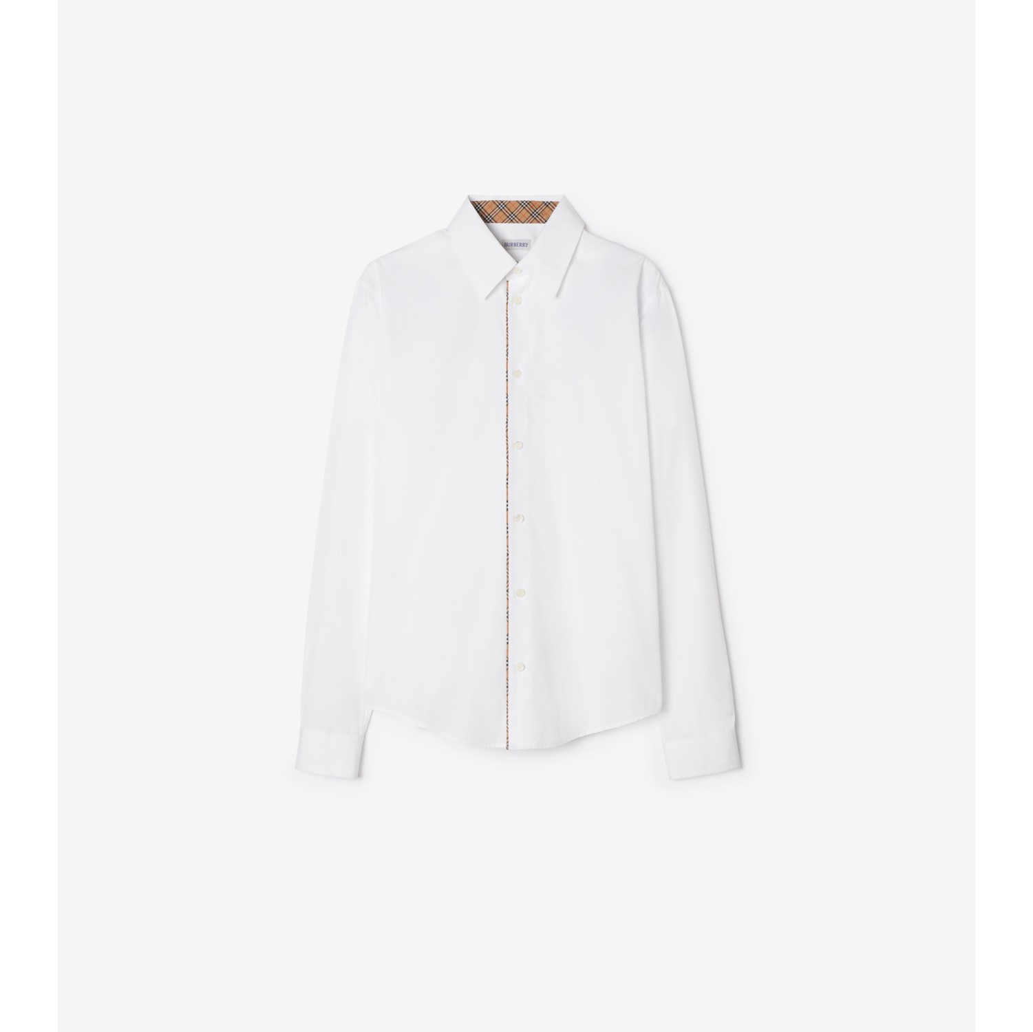 Check Piping Cotton Poplin Shirt
