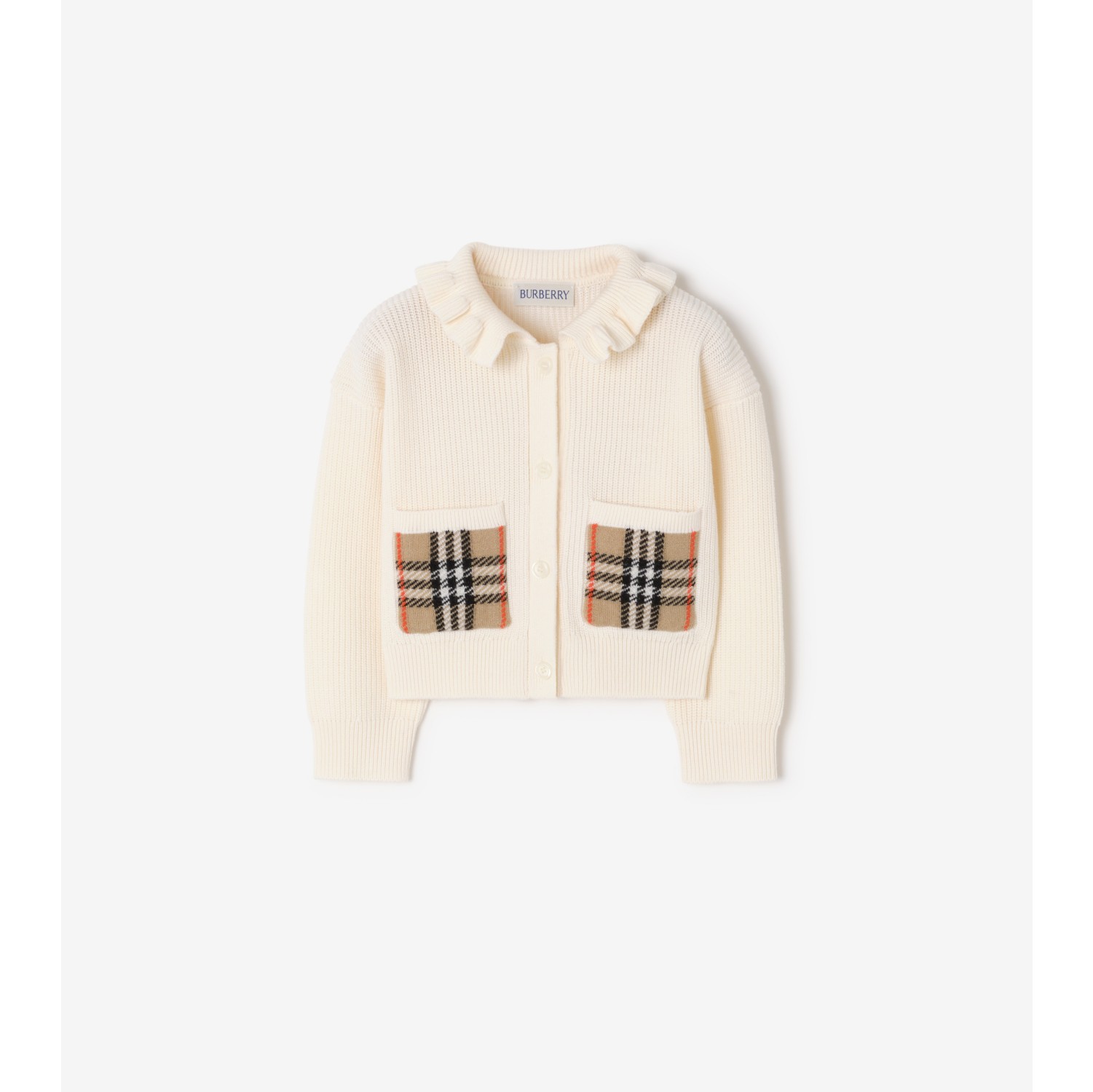Check Pocket Cotton Wool Cardigan