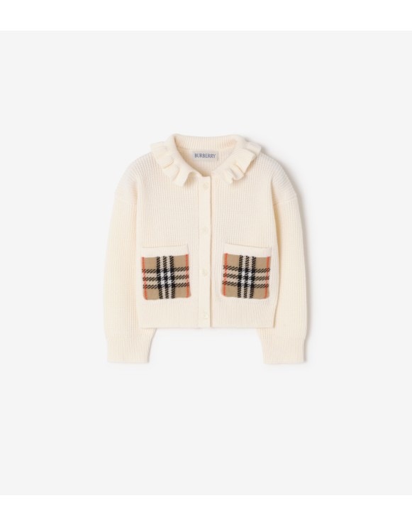 Check Pocket Cotton Wool Cardigan