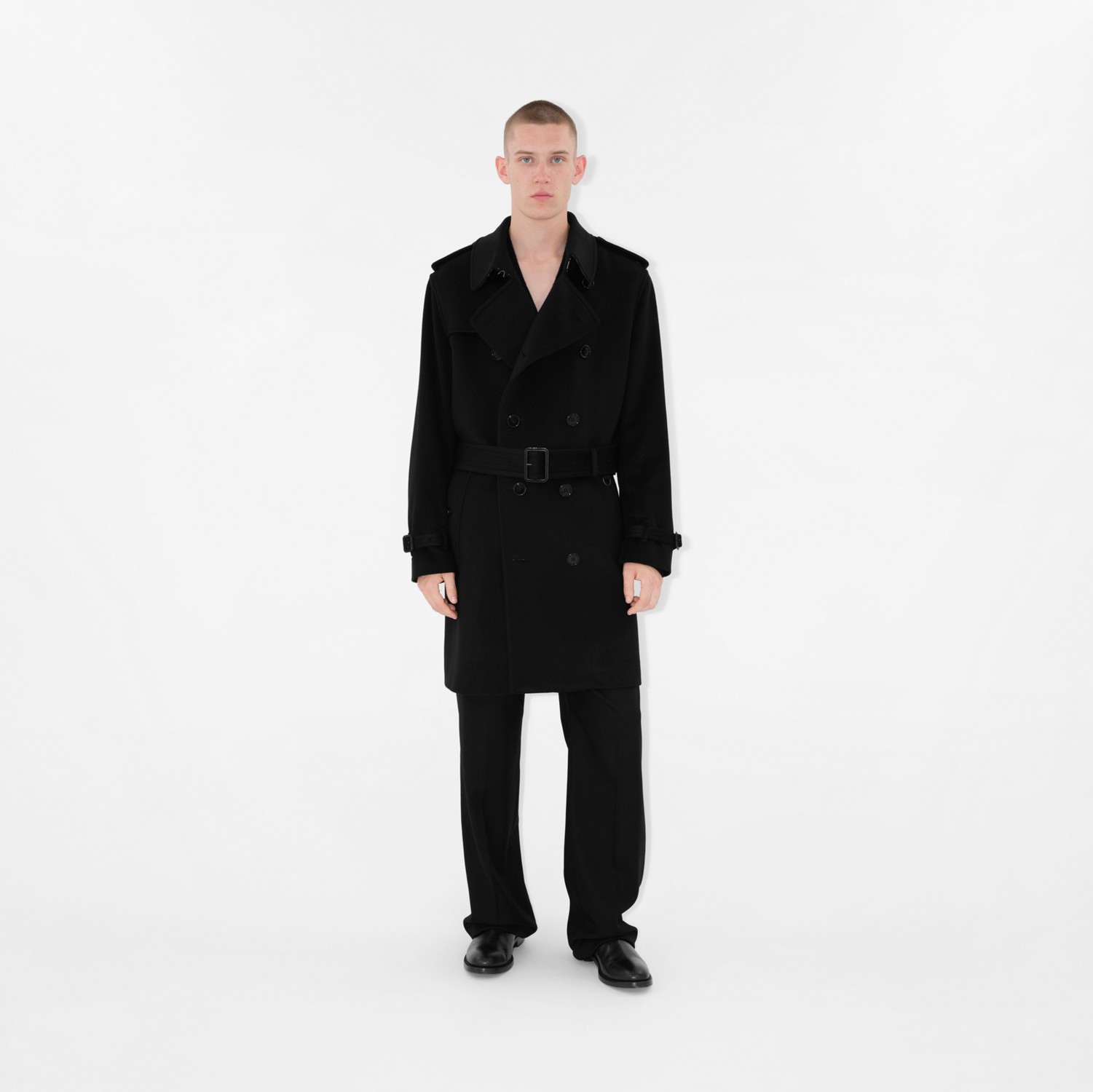 Trench coat Kensington de cashmere (Preto) - Homens | Burberry® oficial