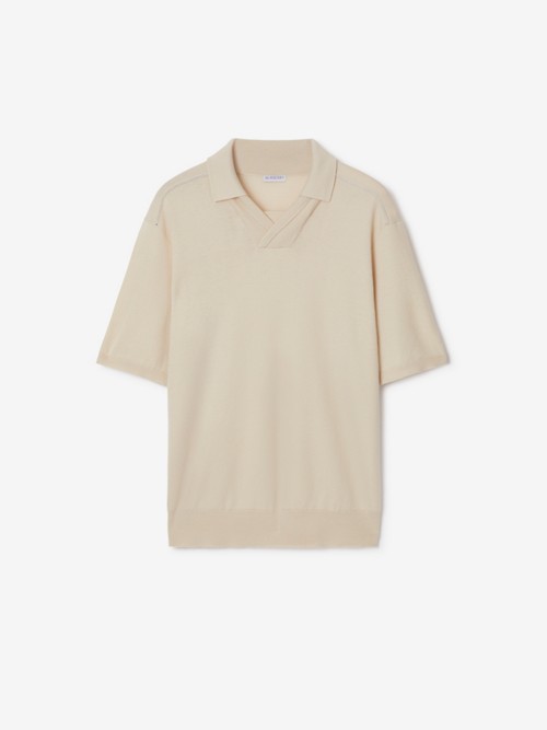 Burberry Wool Polo Shirt In Neutral