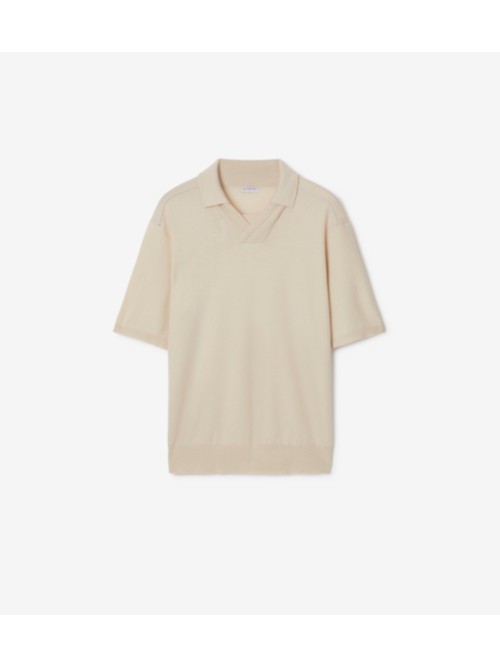 Burberry Wool Polo Shirt In Soap