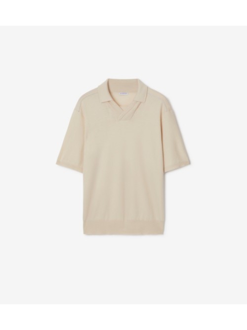 Burberry Wool Polo Shirt In Neutral