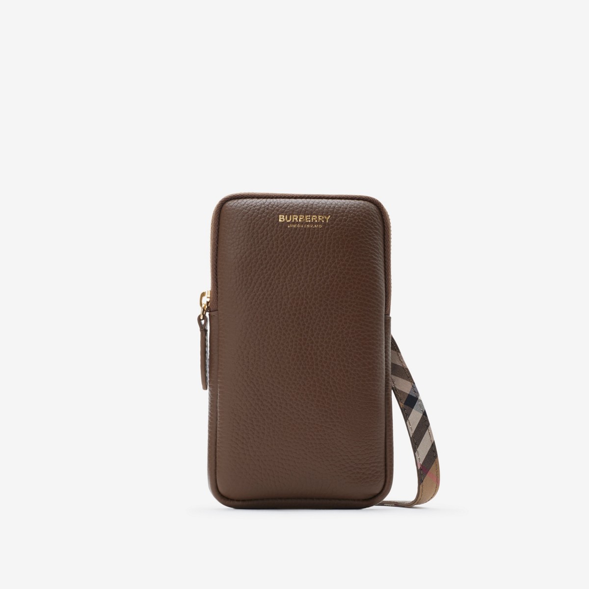 Shop Burberry Phone Pouch In Earth